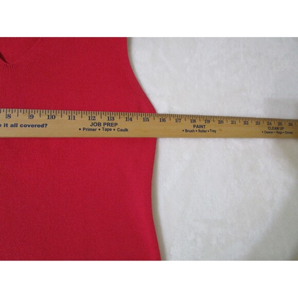 Ann Taylor Loft Womens Knit Top Size M Red Sleeveless V-Neck - Picture 7 of 9